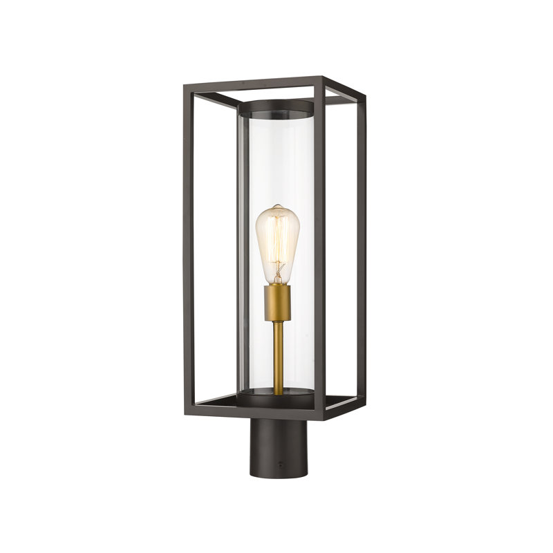 Tête de lanterne 1 lumière Bello, H 21,75 po x l 8 po x P 8 po, Doré / Noir