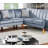 Contemporary 2-Pcs Sectional Set Living Room Furniture Dark Gray Velvet Couch Left Facing Sofa-1418419615-1418419614