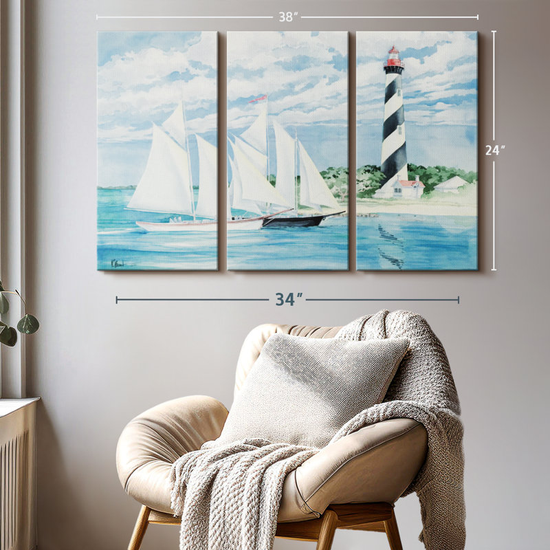 «Passing The Light», 3 pièces sur toile, H 24 po x l 38 po x P 1,25 po