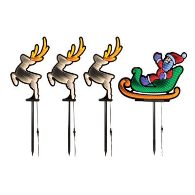Santa and Sleigh Pathway Light Ekkolight