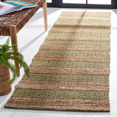 Sottile Geometric Flatweave Green/Natural Area Rug
