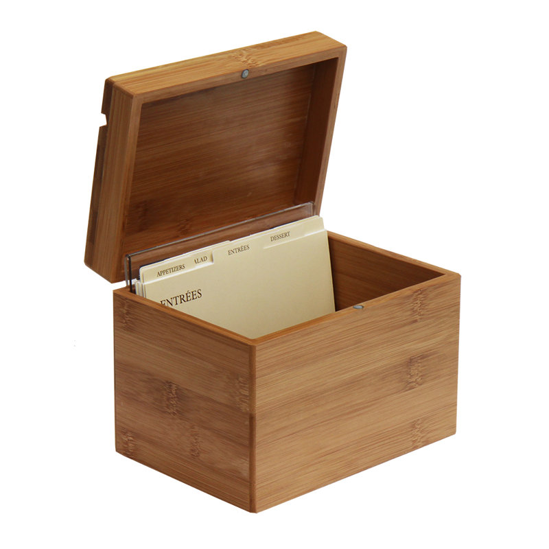 Boîte à recettes en bois massif