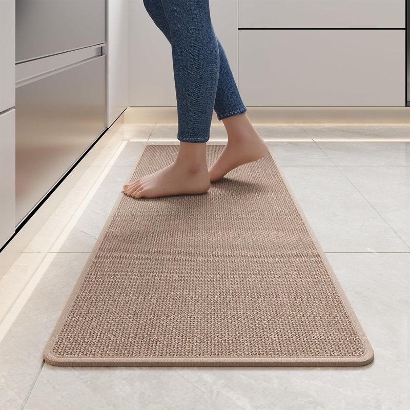 Super Absorbent Kitchen Rugs Non Slip 17"x47", Brown