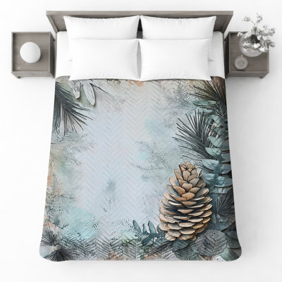 Pinecone Eucalyptus Arrangement Bedding Pinecone Bedspread Nature