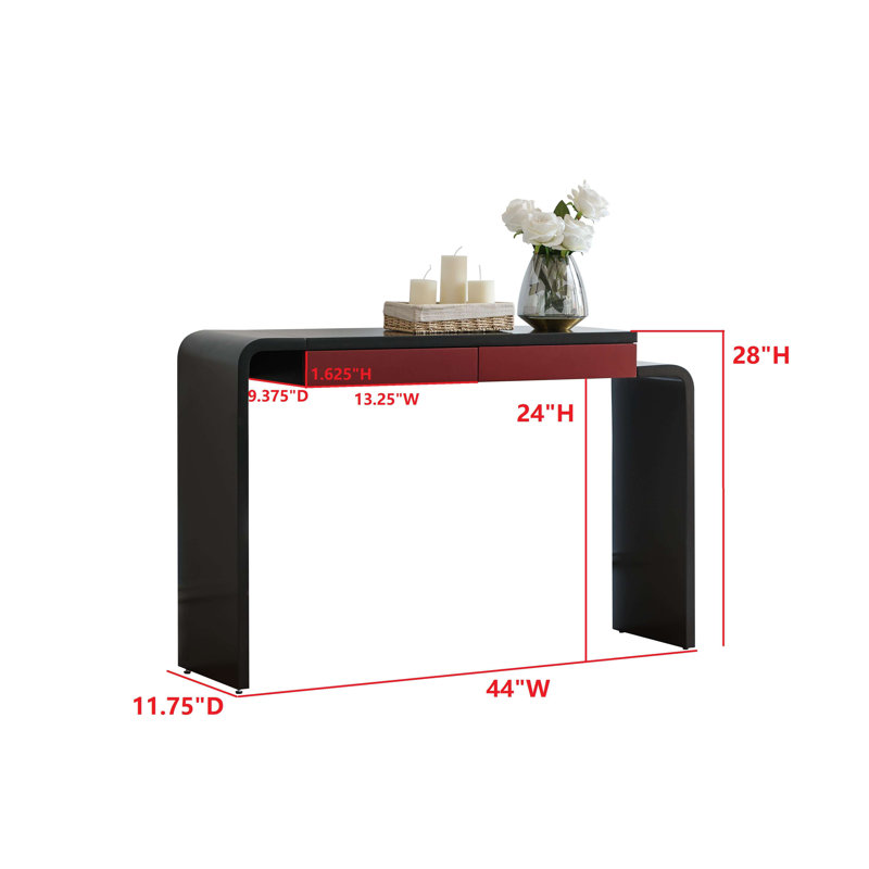 Console Table, Black/Red