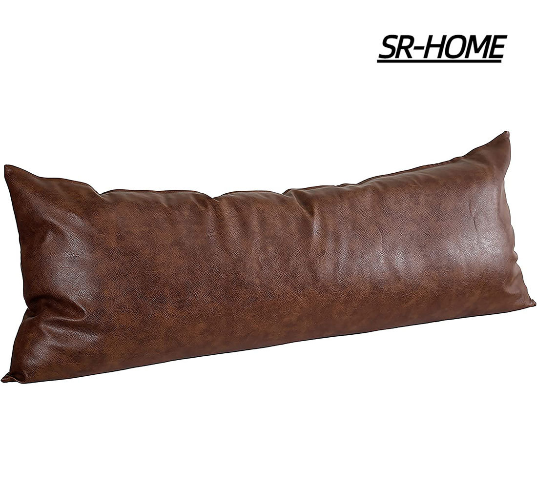 SRHOME Luxury Full Body Pillow Covers ,Decorative Premium Faux Leather Long Pillow Covers For