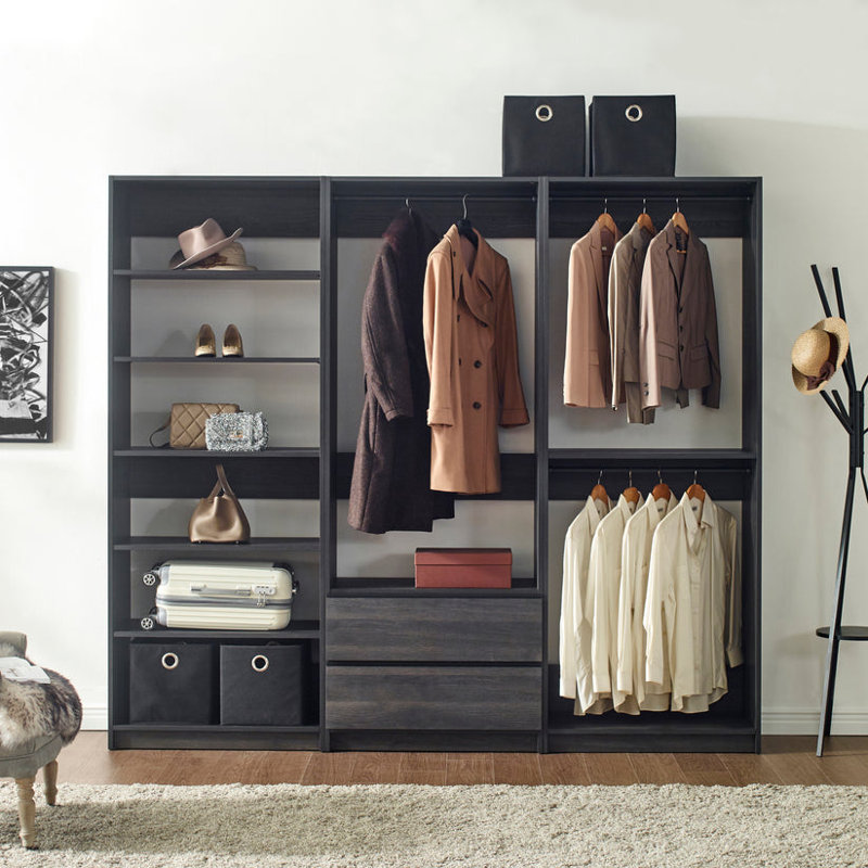 Kalinikos 94.19'' Closet System, Black