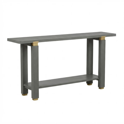Modern Console Table with Solid Pine Legs and Open Storage Shelf for Entryway and Living Room
