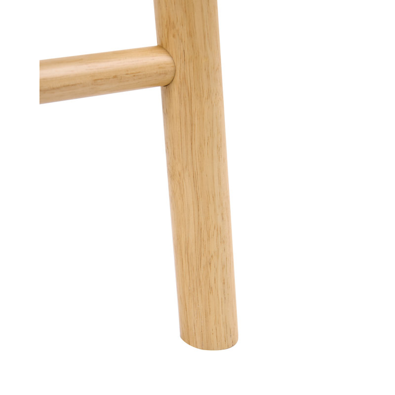 Upholstered Counter Stool with Solid Wood Frame, Beige / Brown