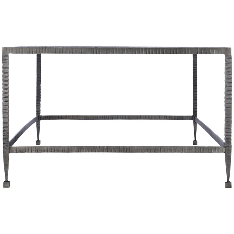 Gray Rectangular Metal Cocktail Table with Storage