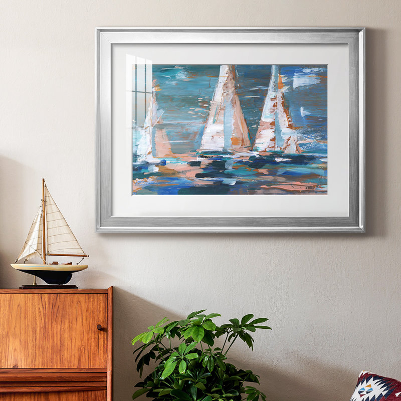 " Pop Regatta II ", Silver, 26.5" H x 36.5" W x 1" D