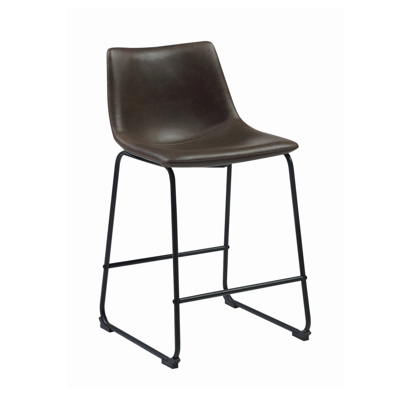 Dorielle Upholstered Counter Stool with Metal Frame, Counter Stool (24" Seat Height)