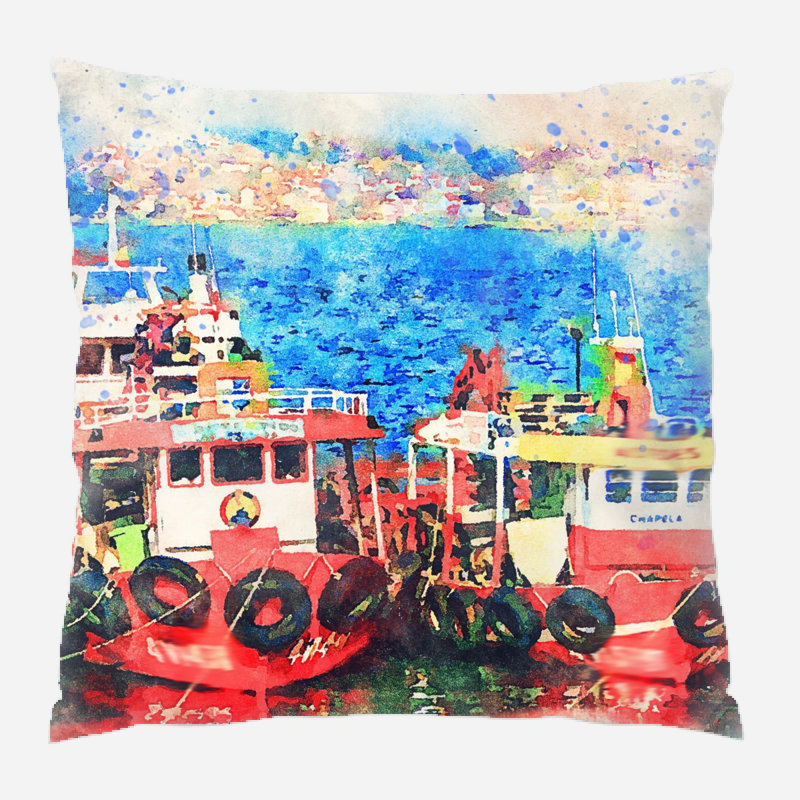 Coussin décoratif bateau Perrine, Microsuède, Intérieur