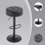 Swivel Upholstered Adjustable Height Counter Stool with Metal Frame-197736471-88944470