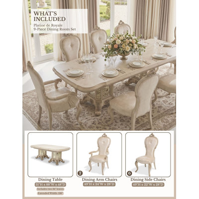 Platine Royale 9-Piece Extendable Dining Set