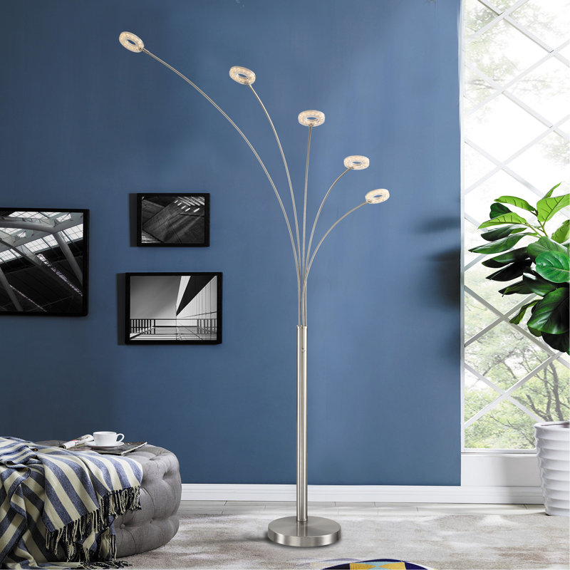 Kitterman 88'' Brushed Nickel LED Tree Floor Lamp