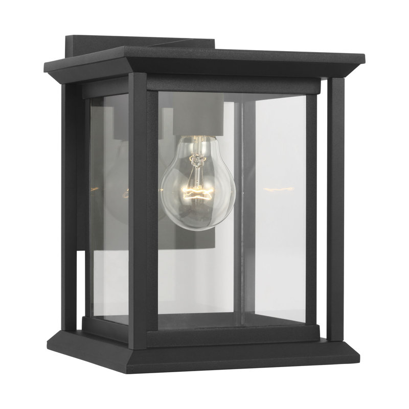 Audley Small Lantern from Generation Lighting , Textured Black, Transparent