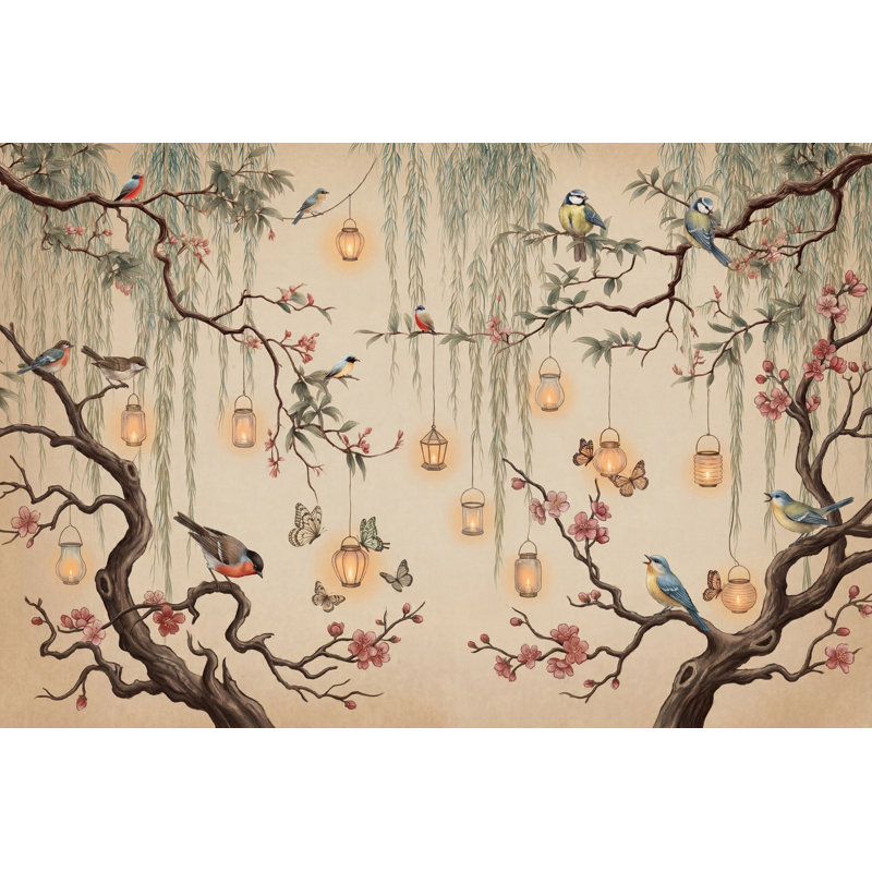 Décoration murale Cherry Blossoms, Non tissé, 160"x108"