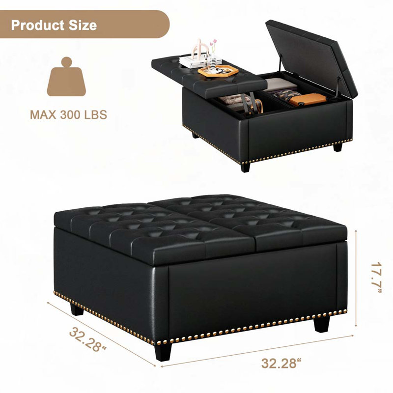 Repose-pieds Upholstery Stoage, Noir
