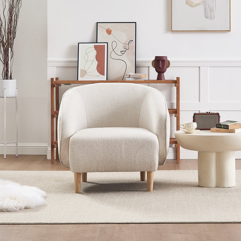 Fauteuil d'appoint moderne 33 po, Blanc perle
