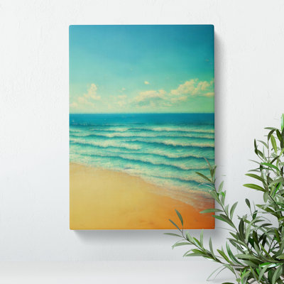 Waves Lapping The Beach - Wrapped Canvas