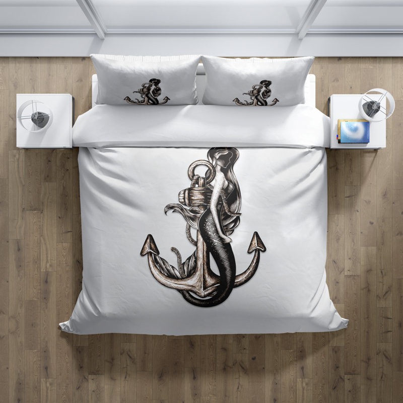  Ensemble de housse de couette Anchor, Housse de couette grand et 2 taies décoratives