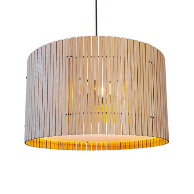 Kerflights Drum Wood Kerf Pendant Light - D6