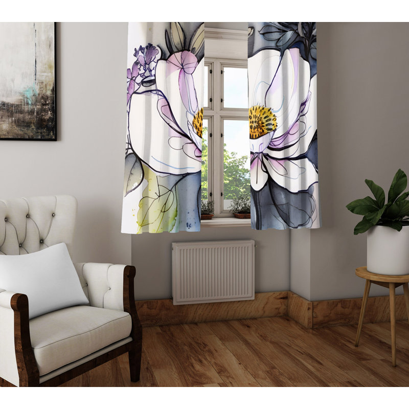 Brelyn Semi Sheer Curtain Pair, 20" W x 82" L