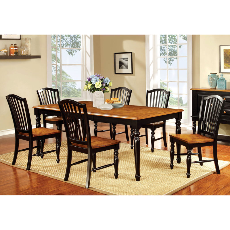 Nickelsville 7-Piece Dining Table Set, 7 Pieces: Table, 6 Chairs