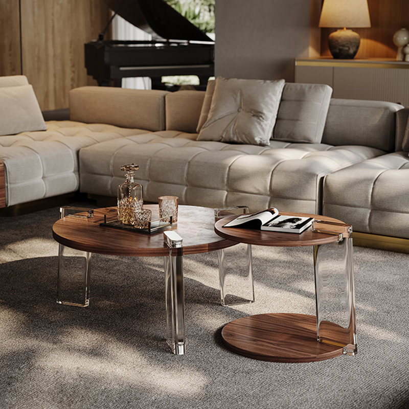 Table basse moderne de luxe minimaliste, H 14,96 po x L 27,55 po x l 27,55 po