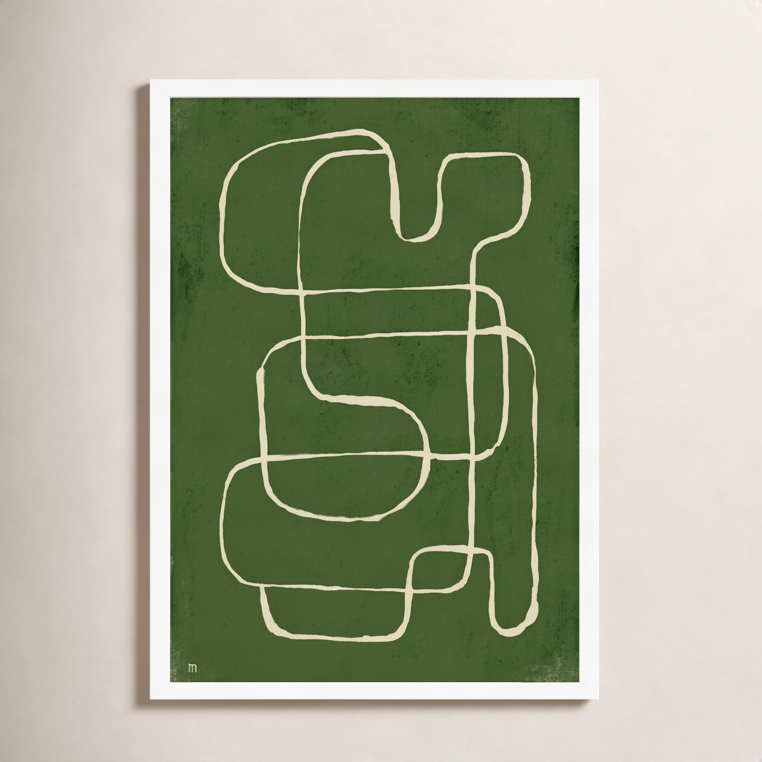 Line Works 1 by Studiom, 25" H x 17.5" W x 1.25" D, White Framed Paper