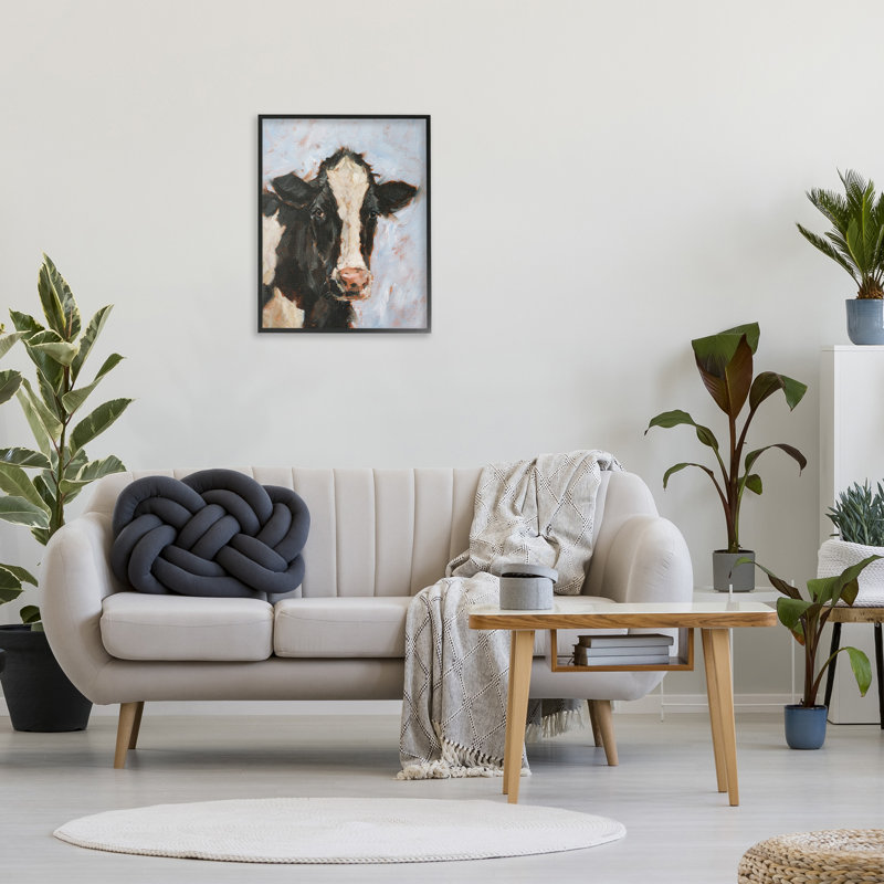 " Charming Cow Portrait Single Picture Frame " by Ethan Harper, 30" H x 24" W, Midnight Black Framed Giclee