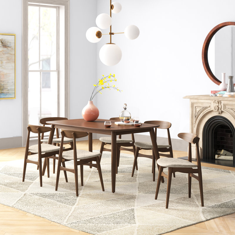 Ensemble repas pour 6 personnes Gallman, Naturel, H 29,33 po x L 63 po x l 35,44 po, Beige