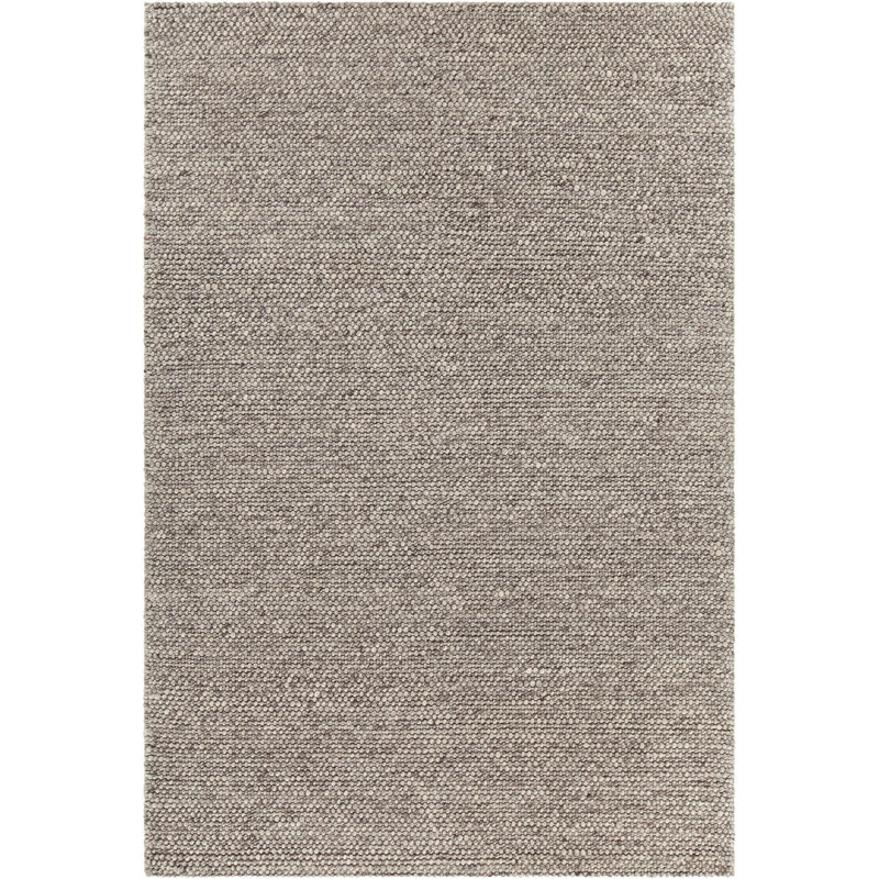 Sinatra Textured Contemporary Wool Taupe Area Rug, Rectangle 5' x 7'6"