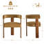 Chaise de salle à manger cylindrique en chenille de style milieu du siècle avec structure en noyer (lot de 2)-353656096-450624625