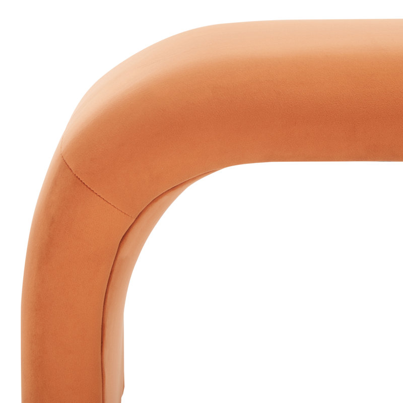 Andee Upholstered Bench, Rust Velvet
