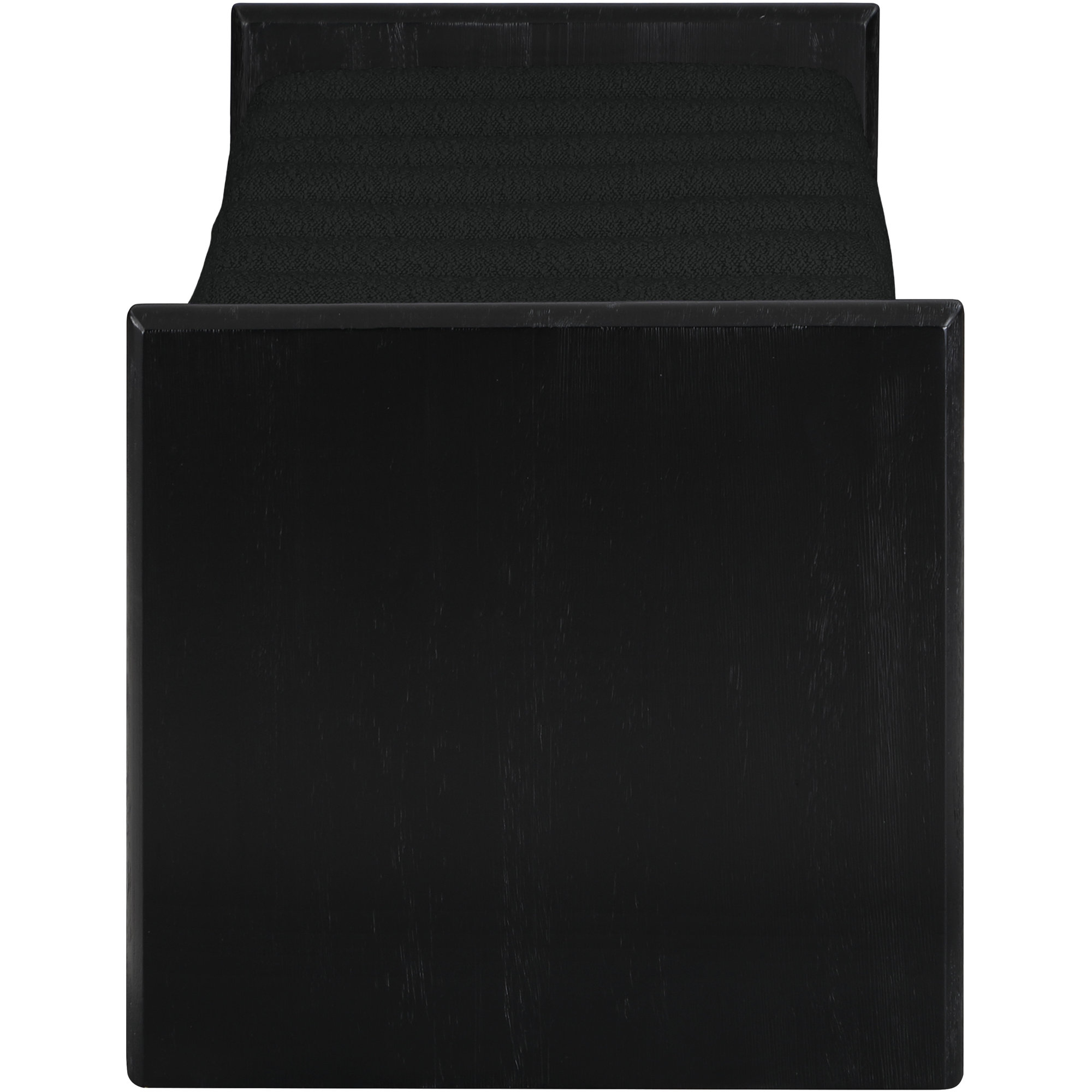 Reeves Boucle Wood Bench, Black Boucle Fabric / Black Finish, 18" H x 52" W x 19" D