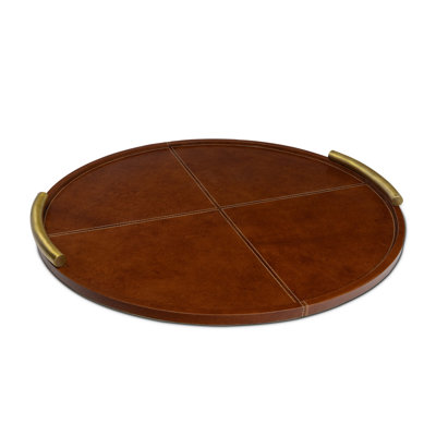 Hayes Leather Tray Round Small (Cognac)