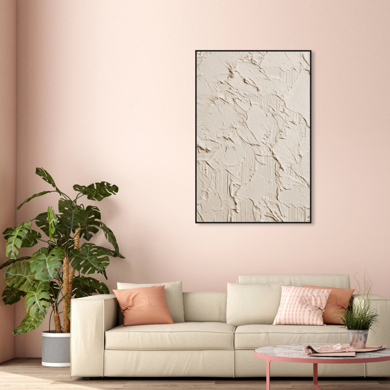 Muted Dabs by Oliver Gal - Floater Frame Print on Canvas, 55" H x 37" W, Black