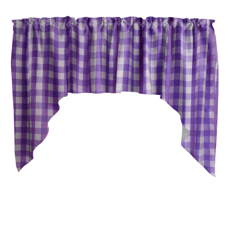 Cantonnière Gingham, Mauve