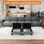Canapé modulaire modulaire avec rangement, canapé convertible surdimensionné pour le salon, canapés modulaires confortables avec repose-pieds mobile, canapés en forme de L à 7 places de 140 po, lin, gris foncé