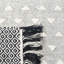 Tapis marocain en laine / coton tissé à plat marocain noir / ivoire-1743764696