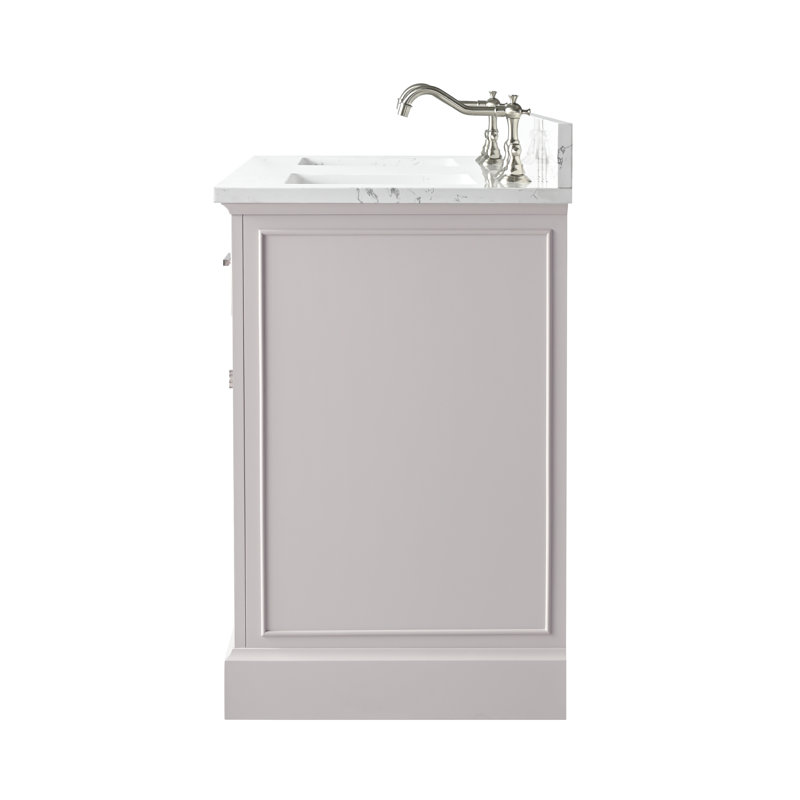Thompson 72" W Double Bathroom Vanity, Taupe/Brushed Nickel