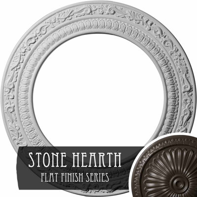 Endurathane Andrea Ceiling Medallion, 12"OD x 8"ID x 1/2"P (Fits Canopies up to 8"), Hand-Painted Stone Hearth Finish