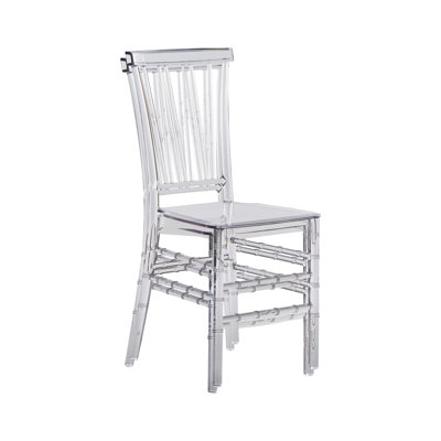 Ensemble de 2 chaises empilables en acrylique transparent de style Chiavari