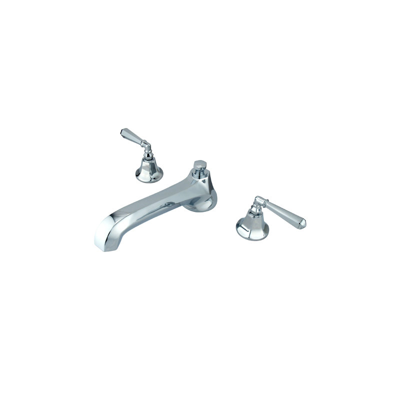 Metropolitan Double Handle Deck Mounted Roman Tub Faucet, Polished Chrome