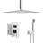 10" Chrome Ceiling Mount Rain Shower System with Handheld Spray and Pressure-Balanced Rough-In Valve-91339632