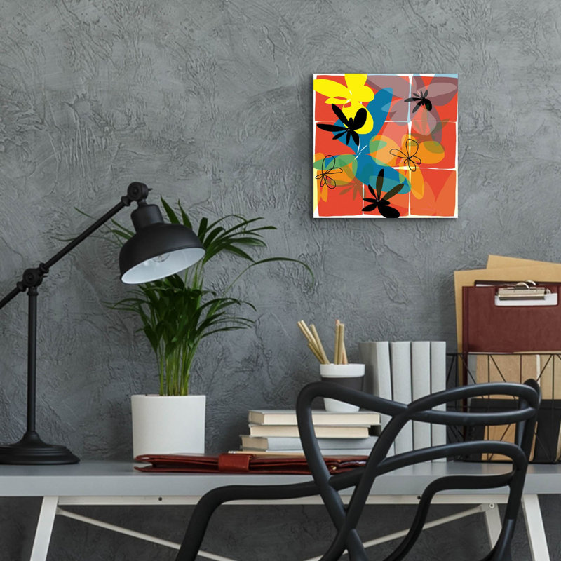 «Pop Goes Space Three» par Jan Weiss, art mural en verre acrylique, H 12 po x l 12 po x P 0,13 po