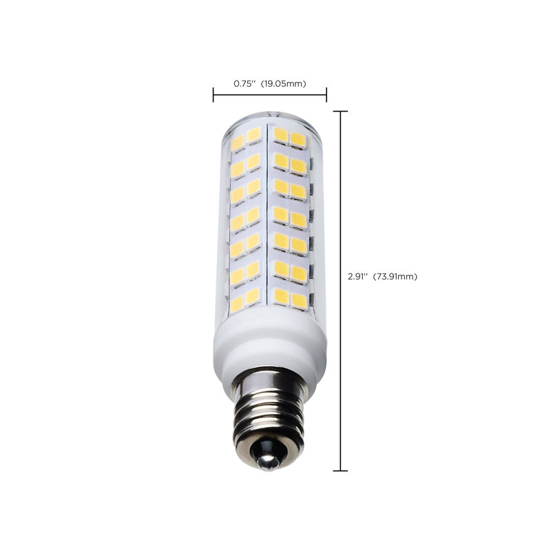 6.5 Watt T6 LED - Clear Finish - E12 Base - 120 Volt, 5000