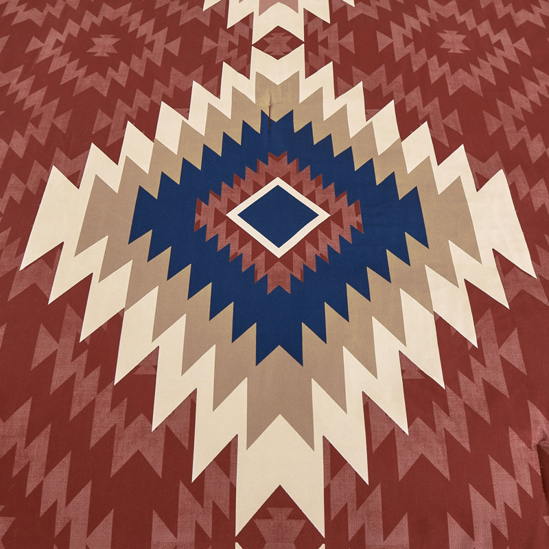 Ensemble d'édredon rouge aztèque, King Size